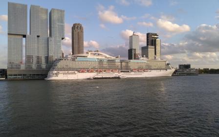 Cruise ship docked at the port of Rotterdam (Amsterdam), Holland