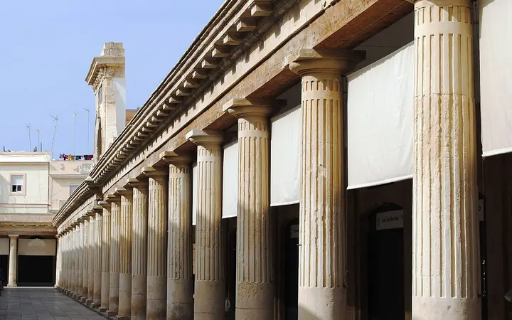 Colonnade of the Mercado Central de Abastos in Cádiz