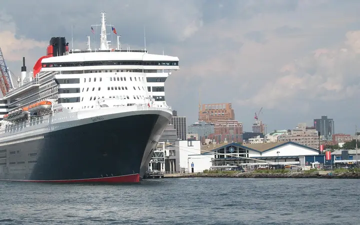 Queen Mary 2 docked at Brooklyn Cruise Terminal in Red Hook