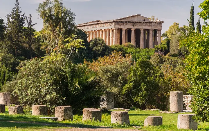 The Temple of Hephaestus above the Ancient Agora of Athens