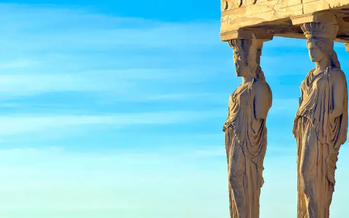 The Caryatids of the Erechtheion on the Acropolis