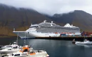 Cruise ship docked at the port of Akureyri, Iceland