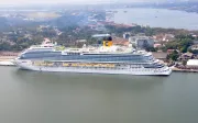 costa cruise ship docked at the port of Cochin, India