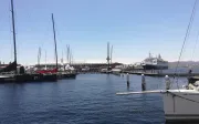 Cruise ship docked at the port of Hobart, Tasmania