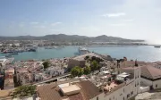 Cruise ship docked at the port of Ibiza, Spain