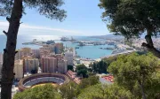Cruise ship docked at the port of Malaga, Spain