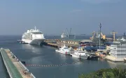 Cruise ship docked at the port of Manila, Philippines