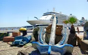 cruise ship docked at the port of Montevideo, Uruguay