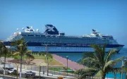 Cruise ship docked at the port of Puerto Vallarta, Mexico