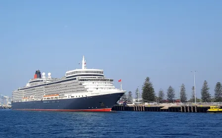 Cruise ship docked at the port of Adelaide, Australia