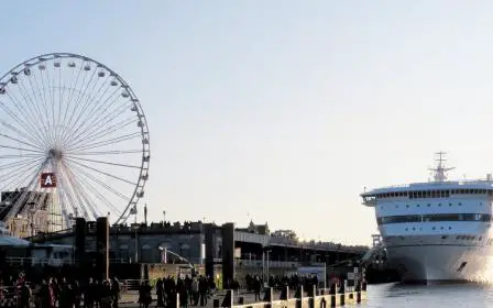 cruise ship docked at the port of Antwerp, Belgium