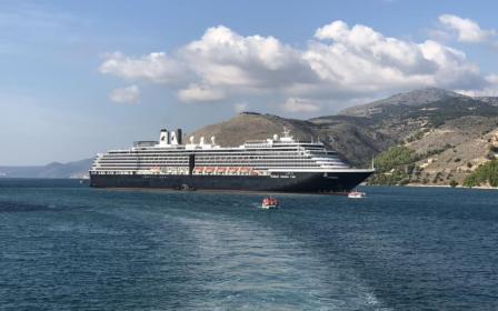 Cruise ship docked at the port of Argostoli (Kefallinia), Greece