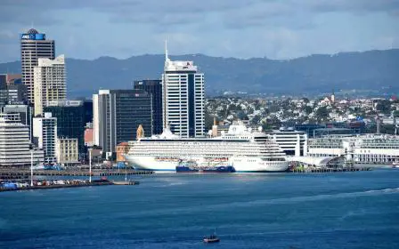 Cruise ship docked at the port of Auckland, New Zealand