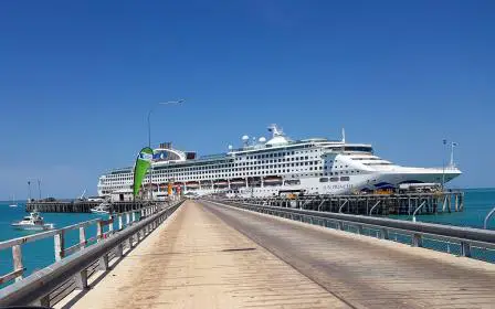 Princess cruise ship docked at the port of Broome, Australia