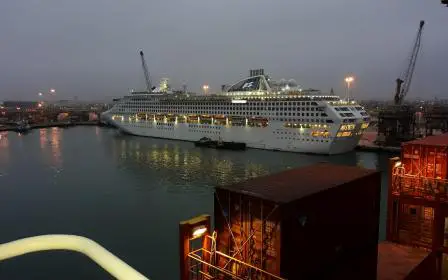 Cruise ship docked at the port of Callao (Lima), Peru