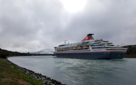 cruise ship passing the Cape Cod Canal, Massachusetts