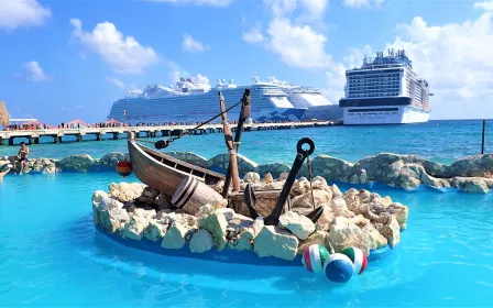 Cruise ships docked at the port of Costa Maya, Mexico