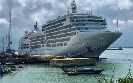 cruise ship docked at the port of Da Nang, Vietnam