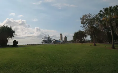 Cruise ship docked at the port of Gladstone, Australia