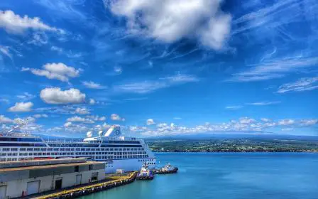 cruise ship docked at the port of Hilo, Hawaii