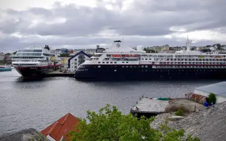 Cruise ship docked at the port of Kristiansund, Norway