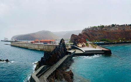 cruise ship arriving at La Gomera, Canary Islands