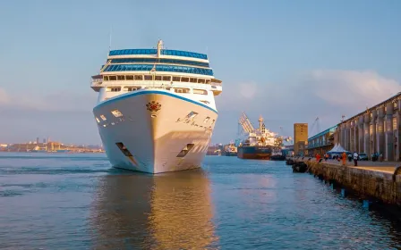 Cruise ship docked at the port of Mombasa, Kenya