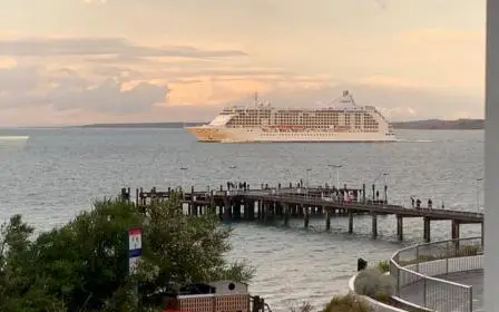 Princess cruise ship anchored at the Norfolk Island, Australia