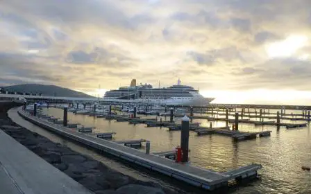 Costa cruise ship docked at the port of Ponta Delgada, Azores