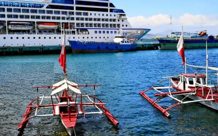 Cruise ship docked at the port of Puerto Princesa, Philippines