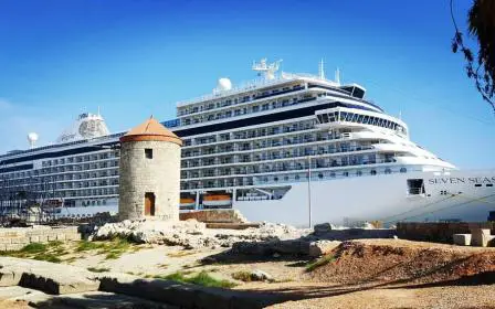 Cruise ship docked at the port of Rhodes, Greece