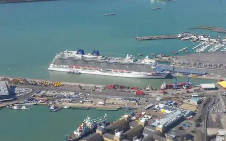 P&O Cruises cruise ship docked at the port of Southampton, England
