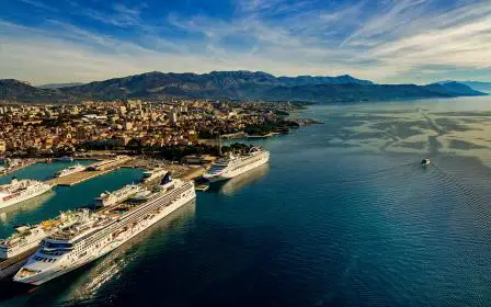 cruise ships docked at the port of Split, Croatia