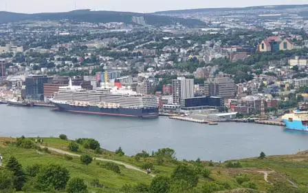 Cruise ship docked at the port of St Johns, Newfoundland