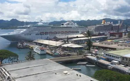 Princess cruise ship docked at the port of Suva, Fiji