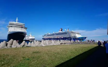 Cruise ships docked at the port of Tallinn, Estonia