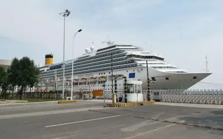 Costa cruise ship docked at the port of Tianjin, China