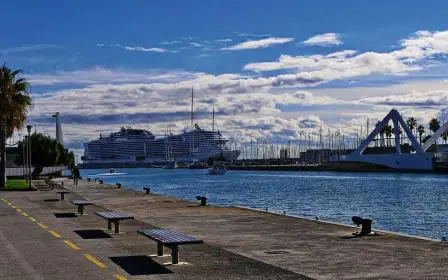 Cruise ship docked at the port of Valencia, Spain