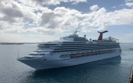 Carnival Sunshine cruise ship sailing to homeport