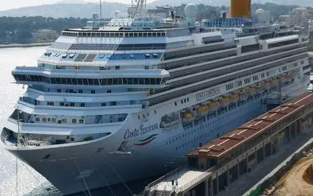 Costa Fascinosa cruise ship sailing to homeport