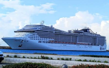 MSC Cruises Divina cruise ship sailing to homeport