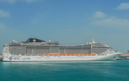 MSC Cruises Fantasia cruise ship sailing to homeport