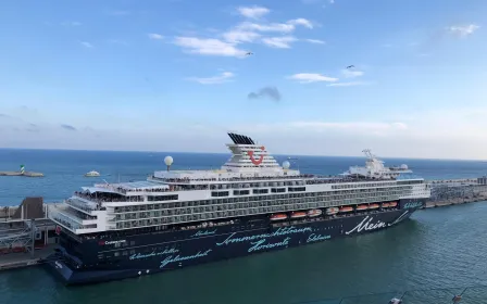 TUI Cruises Mein Schiff Herz cruise ship sailing to homeport