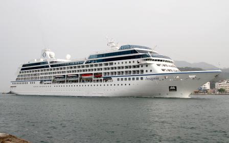 Oceania Insignia cruise ship sailing from homeport