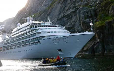Seabourn Quest cruise ship sailing from home port