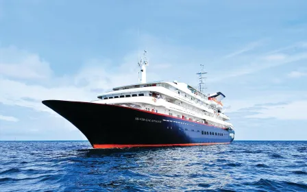 Silversea Cruises Silver Galapagos cruise ship sailing from home port