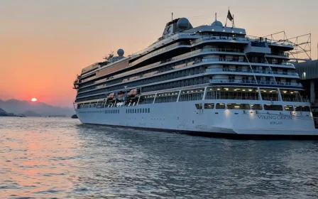 Viking Orion cruise ship sailing to homeport