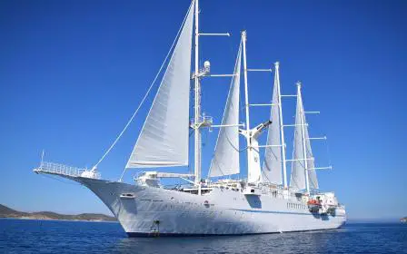 Wind Star cruise ship sailing from home port