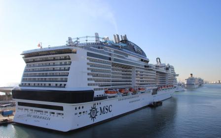 MSC Cruises Meraviglia cruise ship sailing to homeport
