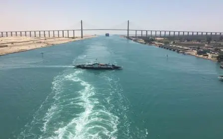 cruise ship in Suez Canal, Egypt